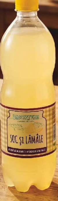 BIBORȚENI Băutură răcoritoare carbogazoasă soc și lămâie / vișine și căpșuni 1l pet