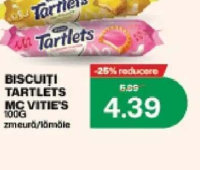 Mc Vitie's Biscuiţi Tartlets 100g zmeură/lămâie