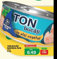 Navodul Plin Ton bucăți în ulei vegetal 160g