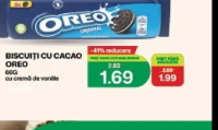 Oreo Biscuiți cu cacao 66g cu cremă de vanilie