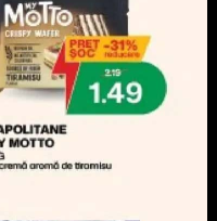 My Motto Napolitane 30g cu cremă aromă de tiramisu