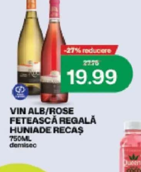 Huniade Recaș Vin Alb/Rose Fetească Regală 750ml