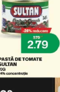 Sultan Pastă de tomate 700g 24% concentrație