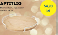 APTITLIG Platou rotativ, organizator bambus, 28 cm