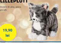 LILLEPLUTT Jucărie de pluș, pisica gri/alb