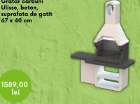 Gratar carbuni Ulisse, beton, suprafata de gatit 67 x 40 cm