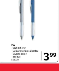 Pix vârf: 0.5 mm albastru diverse culori