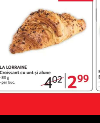 LA LORRAINE Croissant cu unt și alune 80 g