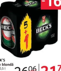 BECK'S Bere blondă 6 x 0,5 l