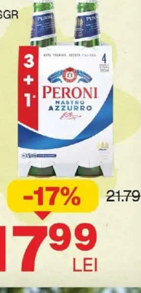 PERONI bere sticlă 0.33 L pachet 3+1 SGR