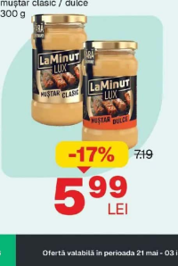 LA MINUT LUX muștar clasic / dulce 300 g