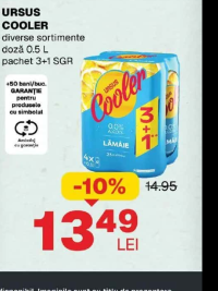 URSUS COOLER diverse sortimente doză 0.5 L pachet 3+1