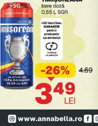 TIMIȘOREANA bere doză 0.55 L SGR