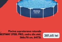 BESTWAY STEEL PRO Piscina supraterana rotunda, cadru din otel, 366x76 cm, 6473L