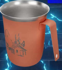 CANĂ DE CAMPING 0,5L DIN OȚEL INOXIDABIL ROȘU