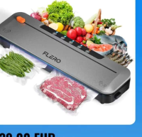 FLERO Aparat de vidat si sigilat alimente FLERO, 120W, 75kpa, Functii vidare umed, uscata, vacuum, P