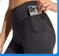 adidas Performance Colanti cu buzunare laterale pentru fitness, Negru