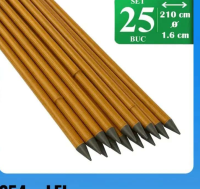 Artool Set 25 araci/suport pentru rosii, castraveti, fasole, metal + PVC, maro, 210x1.6 cm