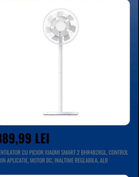XIAOMI VENTILATOR CU PICIOR SMART 2 BHR4828GL, CONTROL PRIN APLICATIE, MOTOR DC, INALTIME REGLABILA,