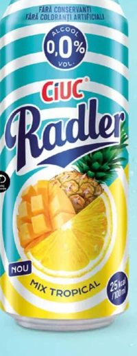CIUC RADLER Bere blondă fără alcool 0.50 L
