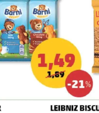 BARNI PRĂJITURICĂ CREMĂ lapte / ciocolată, 30 g