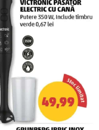 VICTRONIC PASATOR ELECTRIC CU CANĂ 350W