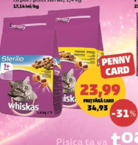 Whiskas Hrană pentru Pisici cu pui / pisici sterile 1.4 kg