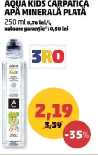 Aqua Kids Carpatica Apă Minerală Plată 250 ml