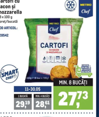 Metro Chef Cartofi cu bacon și mozzarella 8 x 100 g