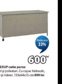 YDERUP cutie perne Oțel și poliratan. Cu capac hidraulic, roți și mâner. 133x64x55 cm