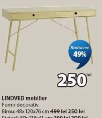 LINDVED birou 48x120x76 cm