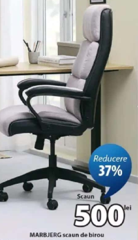 MARBJERG scaun de birou 65x116-126x75 cm
