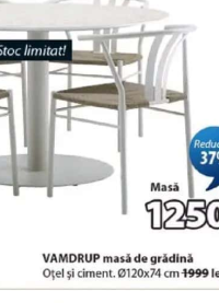 VAMDRUP masă de grădină Ø120x74 cm