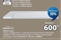 DREAMZONE KJELLA topper 160x200 cm