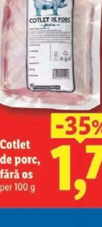 Cotlet de porc fără os per 100 g