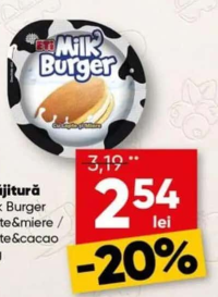 Milk Burger Prăjitură lapte&miere / lapte&cacao 35g