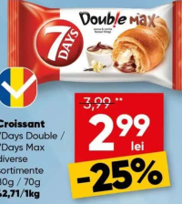 7Days Croissant Double / Max diverse sortimente 80g / 70g