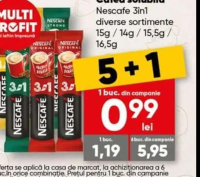 Nescafe 3in1 Cafea solubilă diverse sortimente 15g/14g/15.5g/16.5g