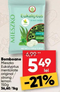 Mieszko Bomboane Eukaliptus mentolate original / strong / lemon 150g