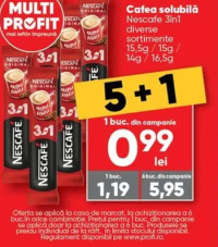 Nescafe Cafea solubilă 3în1 diverse sortimente 15.5g/15g/14g/16.5g