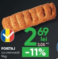 fiigo Foietaj cu crenvurști 94g