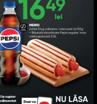 fiigo Meniu 2xHot Dog cabanos/crenvurști 2x130g + Pepsi 0.5L
