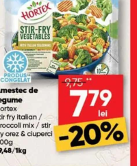 Hortex Amestec de legume stir fry Italian / broccoli mix / stir fry orez & ciuperci 400g