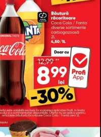 Coca Cola / Fanta băutură răcoritoare carbogazoasă diverse sortimente 2L