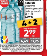 Bucovina apă minerală naturală necarbogazoasă / carbogazoasă 2L / 1,5L