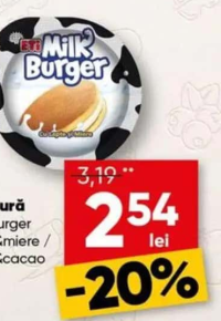 Milk Burger Prăjitură lapte&miere / lapte&cacao 35g