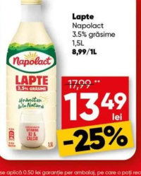 Napolact Lapte 3.5% grăsime 1.5L
