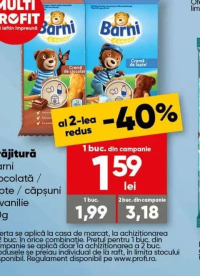 Barni Prăjitură ciocolată / lapte / căpșuni și vanilie 30g