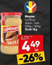 La Minut Muștar dulce / iute 290g / 300g