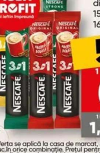 Nescafe 3in1 Cafea solubilă diverse sortimente 15g / 14g / 15.5g / 16.5g